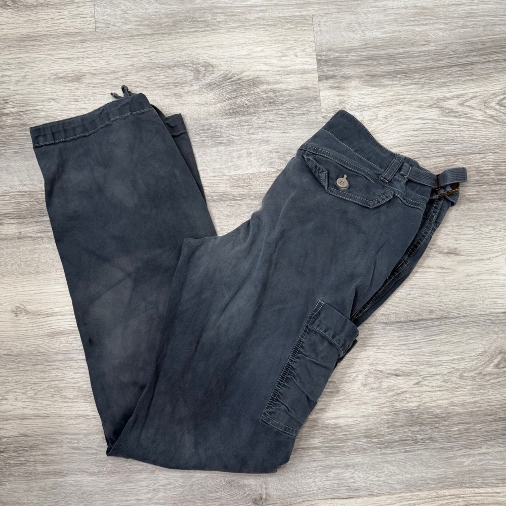 Old Navy‎ Womens Cargo Pants Blue Utility Adjustable Drawstring Waist 32x29